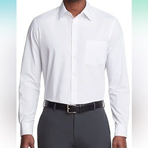 NEW w/TAGS Van Heusen Men's Dress Shirt Regular Fit Poplin Solid Large/Neck 16.5